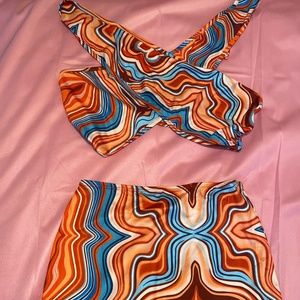 2 piece abstract, sheik outfit